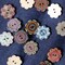 100PCS Mixed Pattern Vintage 3/4inch Wooden Buttons 2 Holes DIY Craft Sewing Random Flower Painting Buttons Hand-Made DIY Sewing Process Decorative Wooden Buttons Clothes Accessories 20mm Wood buttons